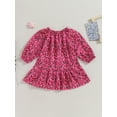 thumbnail image 2 of Bagilaanoe Toddler Baby Girl Fall Dress Floral Print Long Sleeve A-line Princess Dresses 1T 2T 3T 4T 5T 6T Kids Casual Clothes, 2 of 9