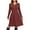 Red, variant on ANYJOIN Women's Knit Sweater Dress Long Sleeve Pleated Loose Casual Dress with Pockets Knee Length