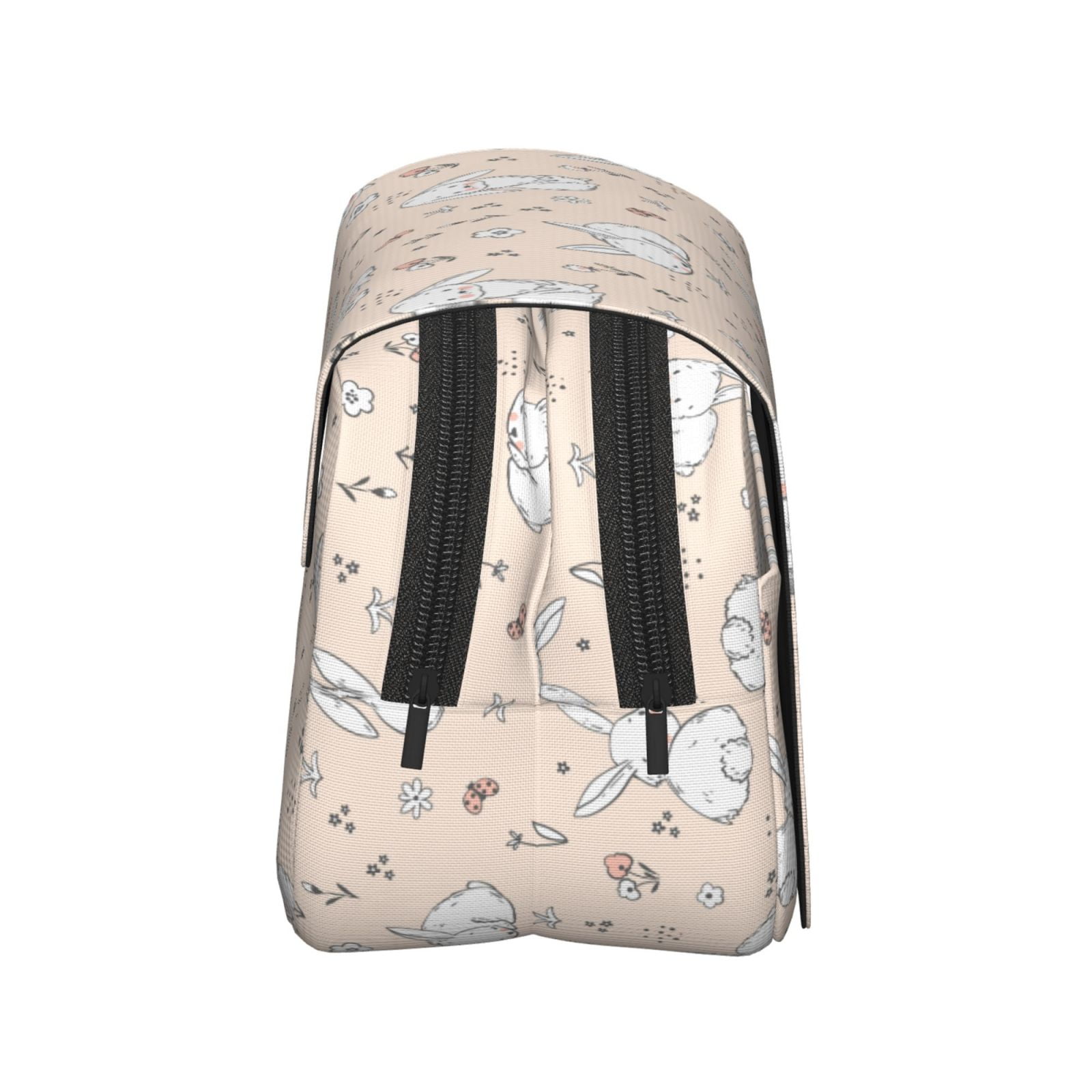 Rateoe Cute Rabbit Pattern Double Clamshell Pen Case, Storage Organizer with Two Zipper Compartments– Holds Up to 50 Pencils & Pens