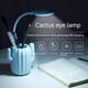 thumbnail image 4 of Luz de escritorio LED de cactus, lámpara de protección ocular regulable + portalápices para lectura de estudio de oficina (azul) - Carga USB, 4 of 5