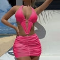thumbnail image 5 of Bañador Floral 3D de una pieza para mujer, traje de baño Sexy de Corea, rojo y azul, ahuecado, entrecruzado, plisado, Monokini, espalda abierta, 5 of 5