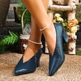 thumbnail image 3 of Wensltd High Heels for Womens Pointed Toe Shallow Mouth Block Heel Elegant Pumps for Party Work Office, 3 of 9