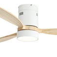 thumbnail image 3 of LiviNest Modern Ceiling Fan for Bedroom: 52 Inch Flush Mount with Light - 3 Solid Wood Blades & Noiseless DC Motor - 6-Speed Remote Control & 3-Tone LED for Living Room, 3 of 6