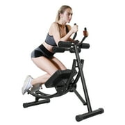 BIGTREE Ab Machine Core Abdominal Trainer Height Adjustable Strength Training Crunch Coaster Machine Black Fitness Workout Equipment for Home Gym