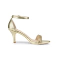 thumbnail image 3 of BLISSFUL STEP Women's Solid Color Open Toe Rhines Ankle Strap Stiletto Sandals Gold 7, 3 of 7