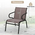 thumbnail image 3 of Costway Patio Chairs Set of 6 with Breathable Fabric & Metal Frame Armrests for Poolside Brown, 3 of 9