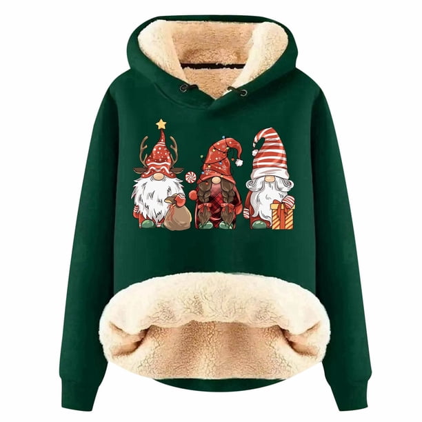 WILLBEST Sudadera con Capucha Estampada Navideña para Mujer X-Grande