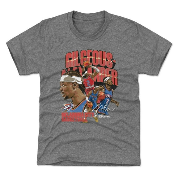 Youth 500 Level Shai Gilgeous-Alexander Gray Oklahoma City Thunder Collage T-Shirt