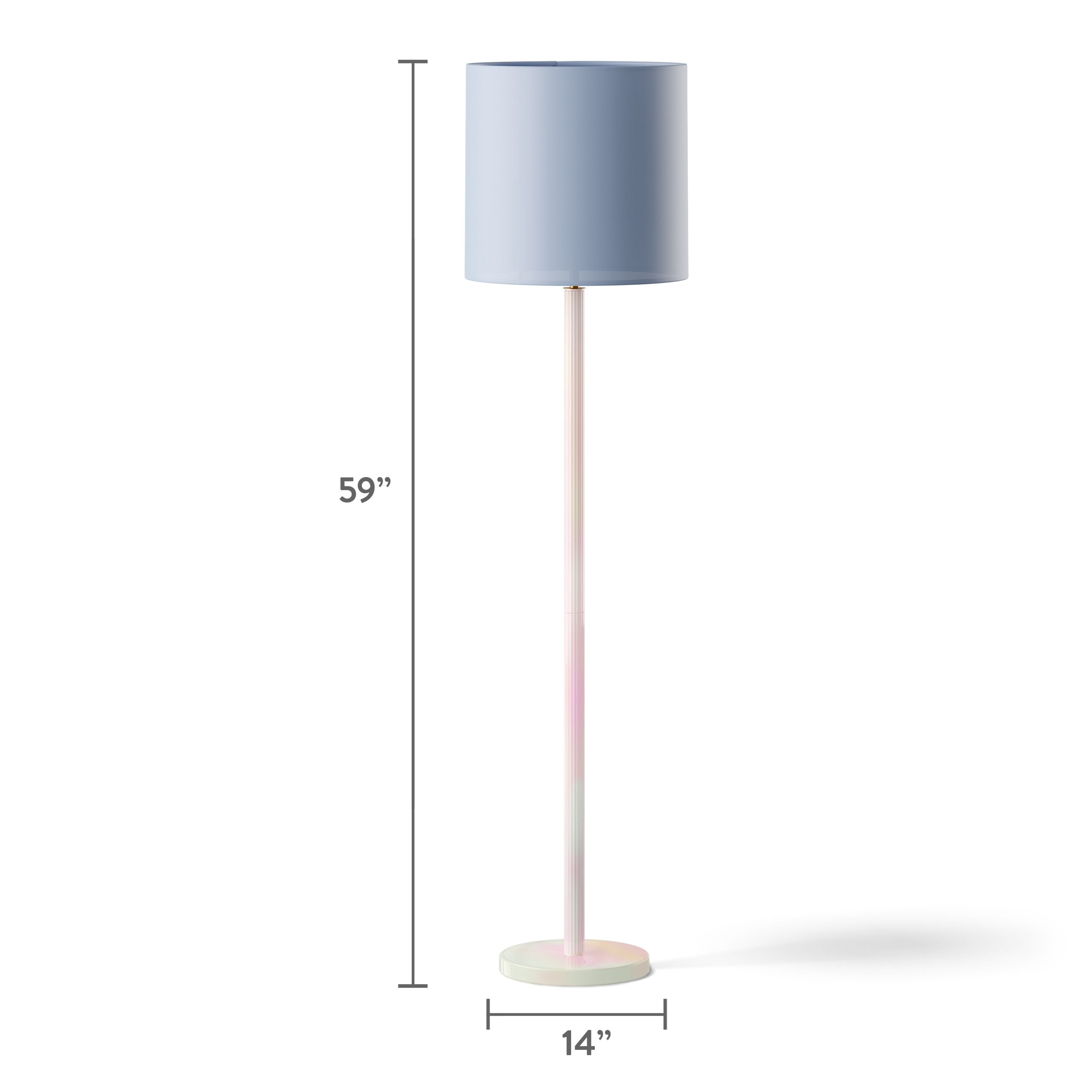 Mainstays Kids 59" Iridescent Floor Lamp with Aqua Fabric Shade