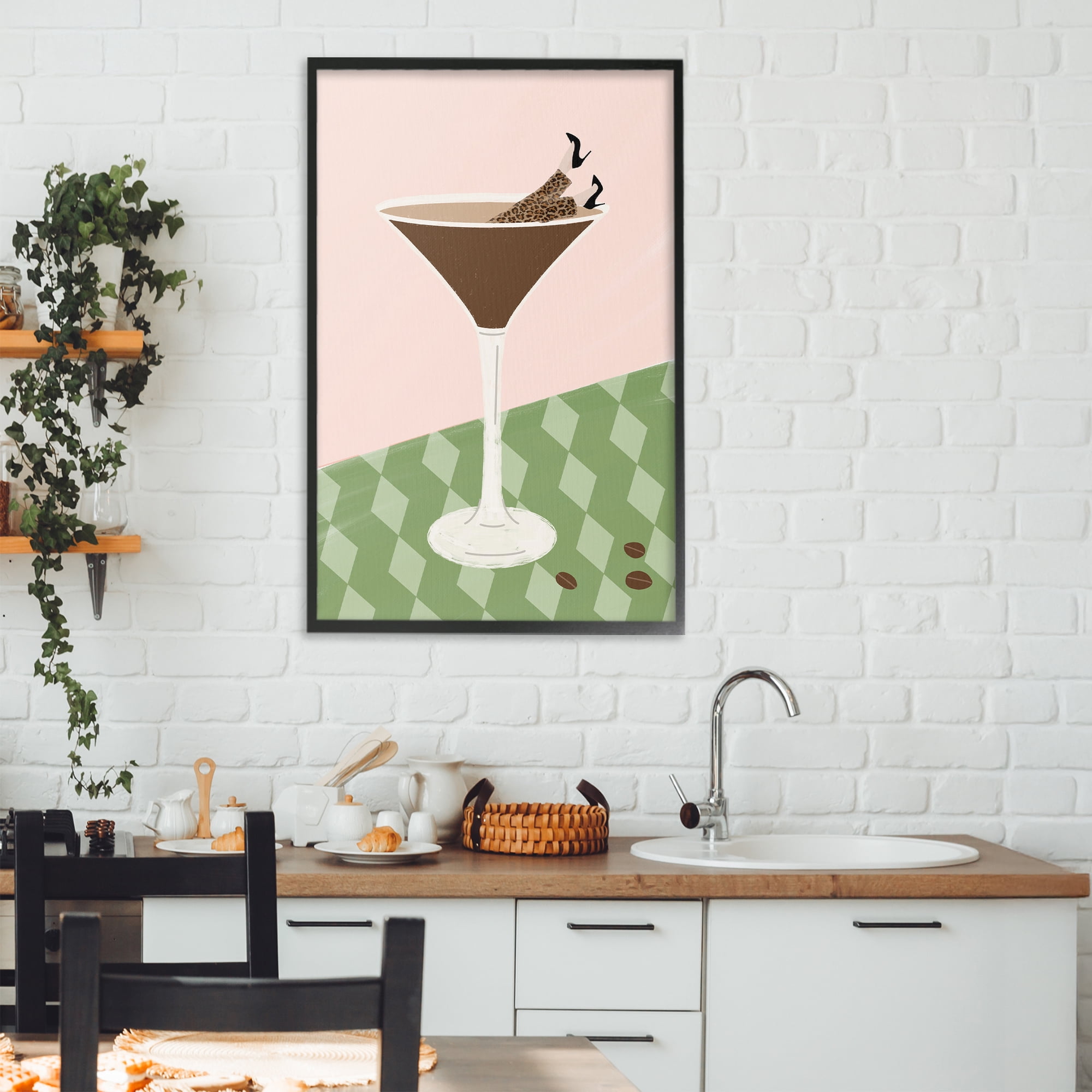 Stupell Industries Glam Martini Splash Black Framed Giclee Art, design by Emily Navas
