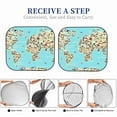 thumbnail image 5 of Kdxio World Travel Line Icons Map Print 2-Piece Sun Shade Front Windshield - Foldable Car Front Window Sunshades For Most Sedans Suv Truck, 5 of 6