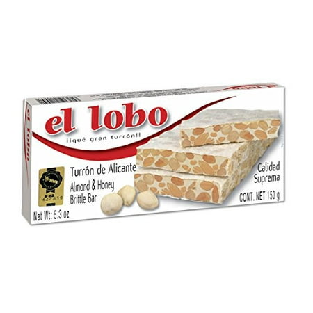 Brittle Bar - El Lobo Turron de Alicante, Almond & Honey Brittle Bar 5.3 oz Product of Spain
