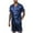 Navy, variant on SROBPTY Mens Pajama Sets, Men Casual Solid Buttons Turn Down Collar Short Sleeve Shirts and Shorts Satin Pajamas Sets Black M