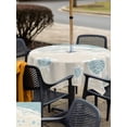 thumbnail image 4 of Outdoor Tablecloth with Umbrella Hole and Zipper, Blue Coastal Sea Turtle Square Table Cloth 54x54 Inch Waterproof Tablecloth, Summer Beach Ocean Abstract Art Picnic Table Cover for Patio Camping, 4 of 7