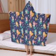 thumbnail image 5 of Dark Blue Mermaid Princess Pattern Hooded Bath Towel，50"x30" for Ages 3 To 12 Kids, Quick Dry Lightweight Soft Microfiber Hood Beach Towel Cover Up for Kids, 5 of 7