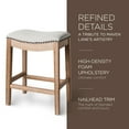 thumbnail image 3 of Maven Lane Adrien Saddle Counter Stool in Weathered Oak Finish w/ Sand Color Fabric Upholstery, 3 of 6
