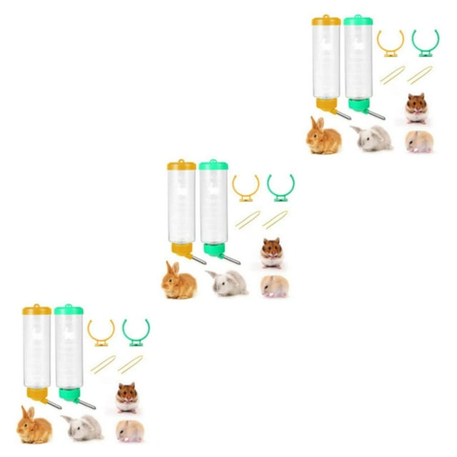 pitrice 2pcs/set Leak-Proof Small Animal Drinking Bottle Durable And Easy To Bottle For Small Animals yellow and green 3Set