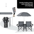 thumbnail image 3 of Chateauy 2-Person Portable Folding Lawn Chair with Adjustable Umbrella – Heavy Duty Double Seat for Picnic, Tailgating, and Garden, 3 of 11