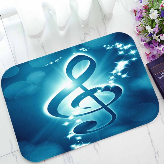PKQWTM Music Note On A Soft Blue Background Home Decor Floor Mat Area Rug Doormat Size 15.7x23.6 Inches