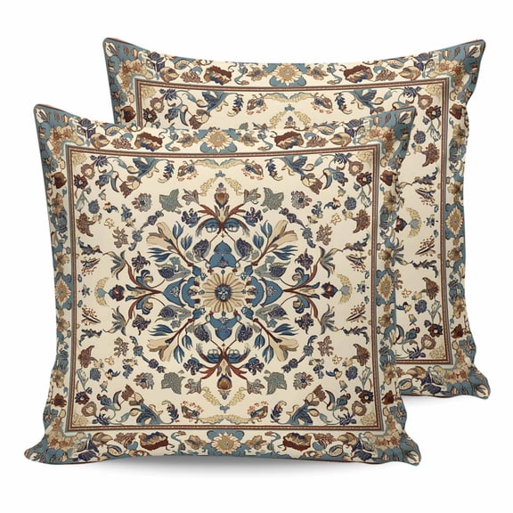 Pillow Covers 20x20 Set of 2, Boho Southwestern Throw Pillow Covers Decorative Couch Cushion Cover, Vintage Retro Geometric Ethnic Microfiber Soft Square Pillowcases for Bedroom Living Room Sofa
