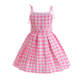 thumbnail image 4 of Disfraz de Barbi de película para niñas, vestido rosa a cuadros, ropa de fiesta para Halloween, Carnaval, 3 a 10 años, 2023, 4 of 4