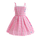 thumbnail image 4 of Disfraz de Barbi de película para niñas, vestido rosa a cuadros, ropa de fiesta para Halloween, Carnaval, 3 a 10 años, 2023, 4 of 4