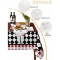 thumbnail image 3 of Fat Chef Tablecloth Rectangle Table Cloth 60x102, Waterproof Tablecloth Outdoor Table Cloth, Red Gourmet Kitchen Red Black Buffalo Plaid Washable Table Cover for Kitchen Dinning Party, 3 of 8