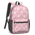 thumbnail image 3 of 17 Inch Lightweight Backpack,PVC Waterproof Oxford Fabric, Ergonomically Designed, with Large Capacity, Wildflower Garden Aesthetic Floral Print, 3 of 5