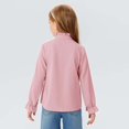 thumbnail image 4 of LIJCC Girls' Ruffle Long Sleeve Stand up Collar Solid Color Shirt Girls School Uniform Shirts Kids Button down Uniform Dress Shirts, 4 of 4