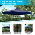 thumbnail image 6 of Merrick Lane Bali Patio Umbrella with Base - 9' Navy Polyester Patio Umbrella - 30+ UV Protection - Waterproof Black Cement Base with 1.5" Diameter Aluminum Pole, 6 of 14