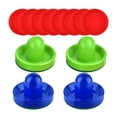 thumbnail image 3 of Empujadores Y Discos de Air Hockey Discos de 2,5 Pulgadas Mangos de Portería de 96 Mm Paletas de Air Hockey, 4 Empujadores, 8 Discos Rojos Y 4 Almohad Azul y verde, 3 of 8