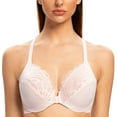thumbnail image 3 of MELENECA Female Racerback Front Closure Unlined Underwire Bra for Women Soft Pink 38E, 3 of 4