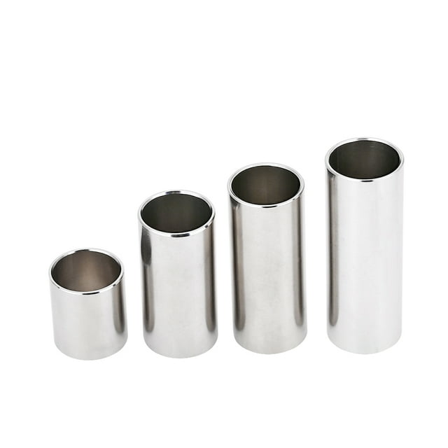 Guitar Accessory,4pcs Stainless Steel Cylinder Guitar Metal Slide Bass Slide Smooth Operation