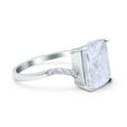 thumbnail image 2 of Simulated Cubic Zirconia Size-5 Emerald Cut Change Color Stone Swirl Engagement Ring 925 Sterling Silver, 2 of 7