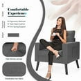 thumbnail image 3 of YYAo Accent Armchair, Single Sofa Chair,Mid-Century Upholstered Armchair Club Chair with Rubber Wood Legs-Gray, 3 of 10
