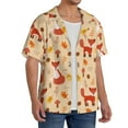 thumbnail image 2 of Honeii Cute Foxes for Men's Short-Sleeved Button-Up Collared Shirt Featuring A Pocket, Perfect for Beach Vacations, And Travel Adventures.-Large, 2 of 5