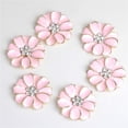 thumbnail image 3 of 10pcs Shining Flower Rhinestone Embellishment Flatback Button Wedding Decoration Pink, 3 of 8