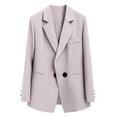 thumbnail image 6 of QATAINLAV Women's Fall Two Piece Outfits Blazer Jacket and Wide Leg Pants Business Casual Suit Sets Solid Color Blazers Matching Dress Pants with Pockets, Gray, L, 6 of 8