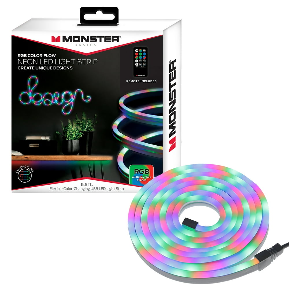 Monster Neon Flow MultiColor LED Light Strip with USB Plugin and