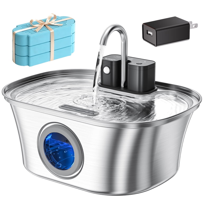 FURCLAN Wireless Stainless Steel Pet Water Fountain, Battery Operated photo 1