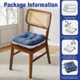 thumbnail image 5 of XIECUVA Chair Cushions for Dining Chairs, Set of 4, Memory Foam Kitchen Chair Cushions with Quilted Non-Slip Rubber Backing, 15.5" x 15.5" x 3.5", Dark Blue, 5 of 8