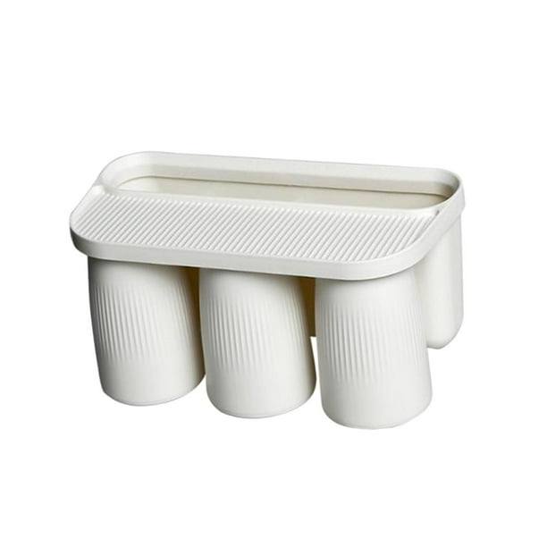 Portavasos magnético con vaso magnético para enjuague bucal, organizador de cepillos de dientes para hotel Triple