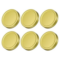 Uxcell 6Pack 86mm/3.39" Wide Mouth Tin Plate Mason Jar Lids for Canning Jars, Gold