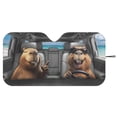 thumbnail image 3 of Xixirimido Car Windshield Sun Shade Foldable Sunshade Front Window Cover Sun Visor for Trucks SUVs Sedan Universal Car Interior Accessories, Cute Capybaras, 3 of 8