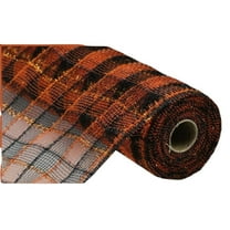 10.5" Poly Deco Tinsel Mesh Ribbon: Orange/Black (10 Yards)