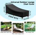 thumbnail image 3 of SHELTUSE 2 Pack Outdoor Chaise Lounge Covers Waterproof, Heavy Duty Patio Lounge Chair Covers for Sun Lounger Pool Sunbathing, Durable Patio Furniture Covers, 82.7''W x 29.5''D x 31''H, Black, 3 of 6