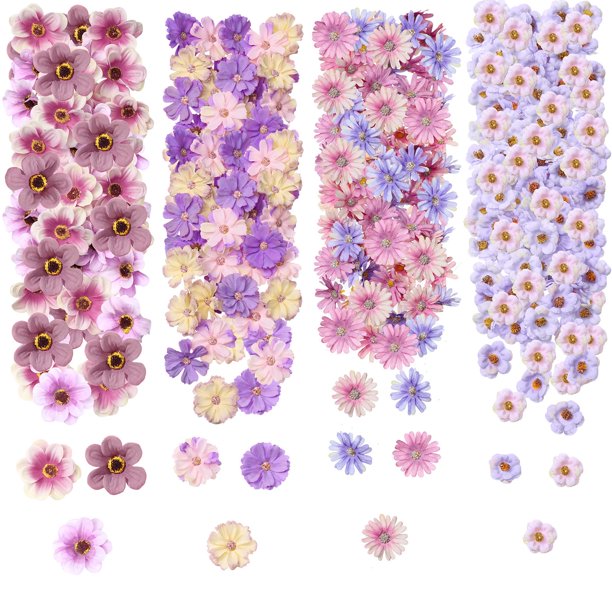Flores artificiales con forma de ceniza, 217 unidades, seda artesanal con rosas y margaritas