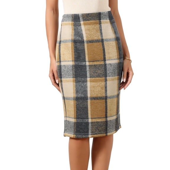 DARING DIVA Women's Knee Length Bodycon Pencil Skirts XS Brown