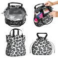 thumbnail image 2 of White and Gray Of Leopard Print Drawstring Lunch Bag Women - Drawstring Lunch Bag Insulated for Work Office - Stain-Resistant Large Lunchbags for Women with Multi-Pockets, 2 of 6