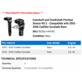 thumbnail image 2 of Camshaft and Crankshaft Position Sensor Kit 2 - Compatible with 2002 - 2006 Cadillac Escalade Base 2003 2004 2005, 2 of 2